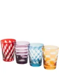 POLSPOTTEN set of 4Tubular glass tumblers - Blue