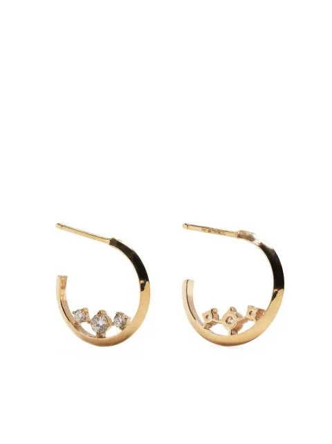 Lizzie Mandler Fine Jewelry 18kt yellow gold diamond hoops