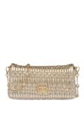 Miu Miu Miu Crystal Cloqué nappa leather bag - Gold