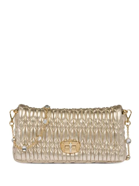 miu miu iconic crystal cloqué nappa leather bag