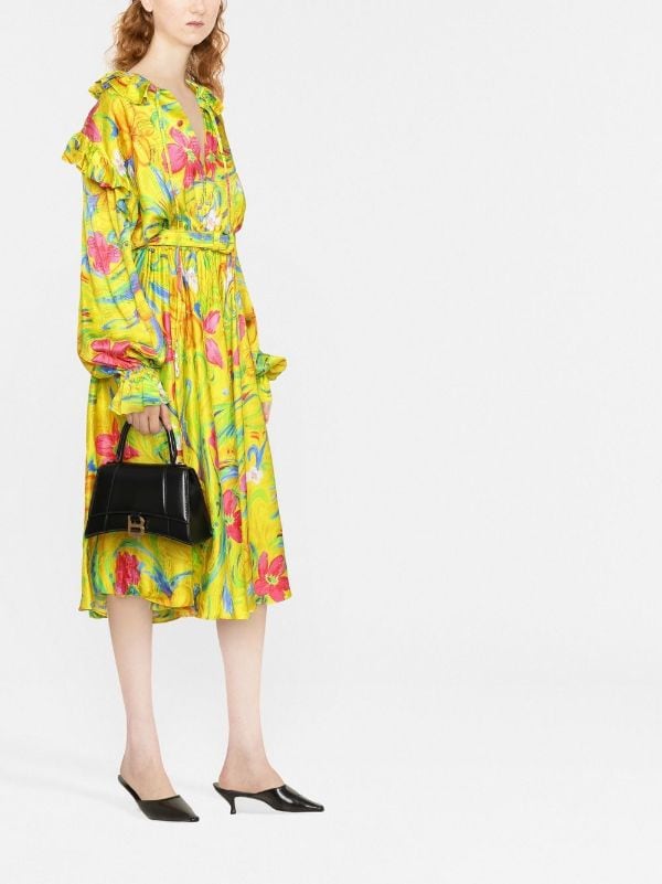 Balenciaga Floral Jacquard off-shoulder Dress - Farfetch