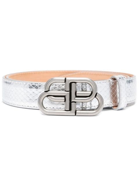 Balenciaga Logo buckle leather belt