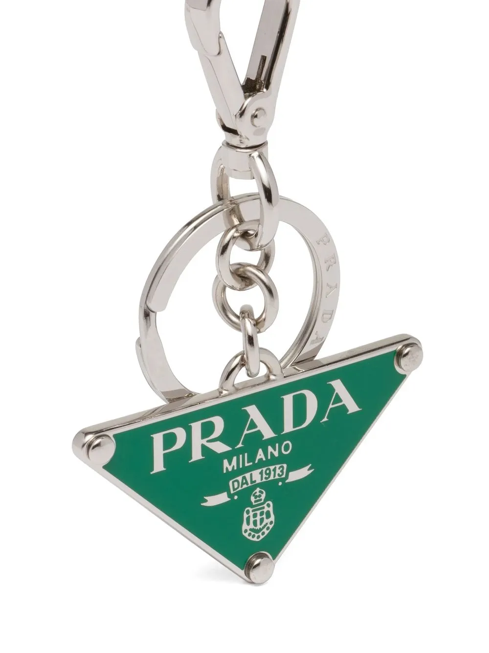 Prada trianglelogo Keyring Farfetch