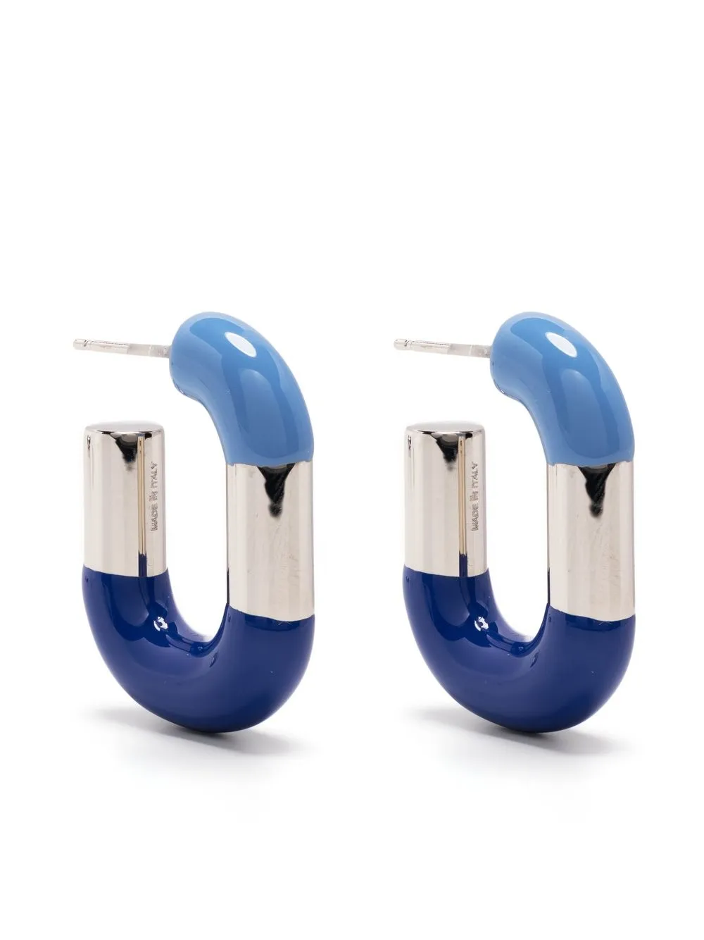 

Mulberry colour-block enamel hoop earrings - Blue