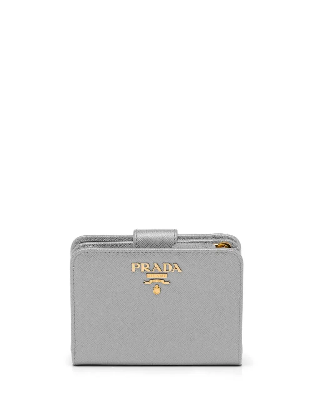 Prada Saffiano portemonnee met logoplakkaat - Grijs
