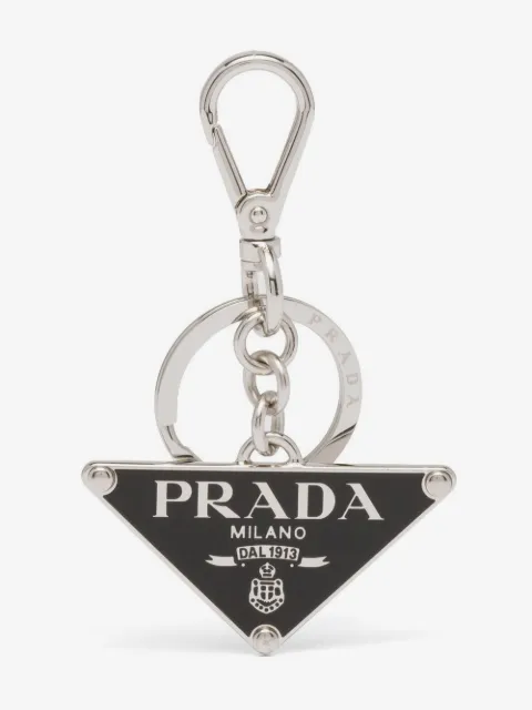 Prada triangle-logo keychain