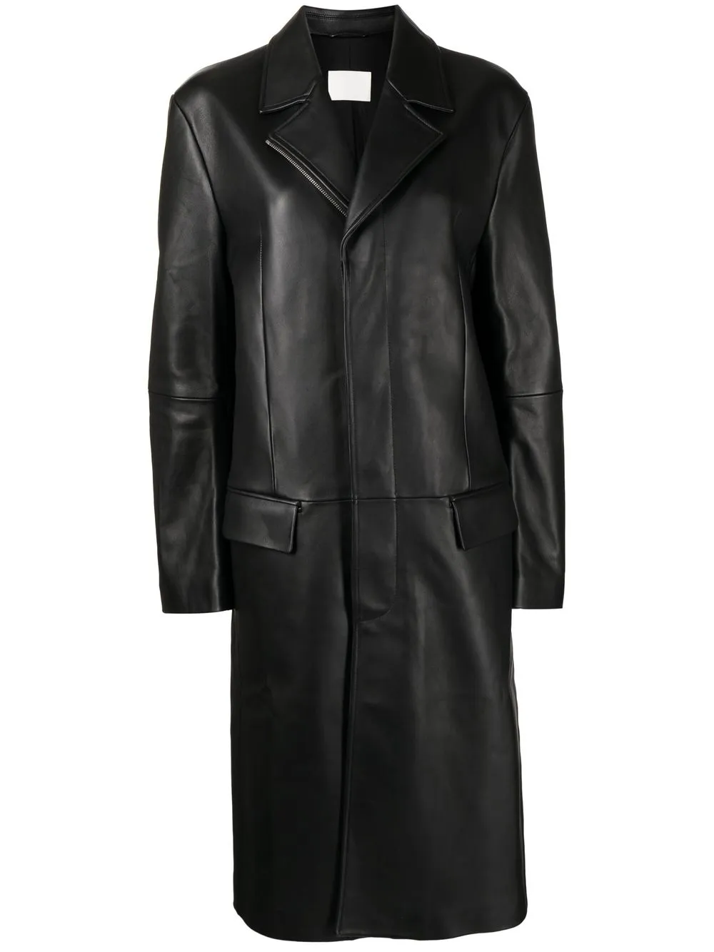 

Dion Lee Longline leather trench coat - Black