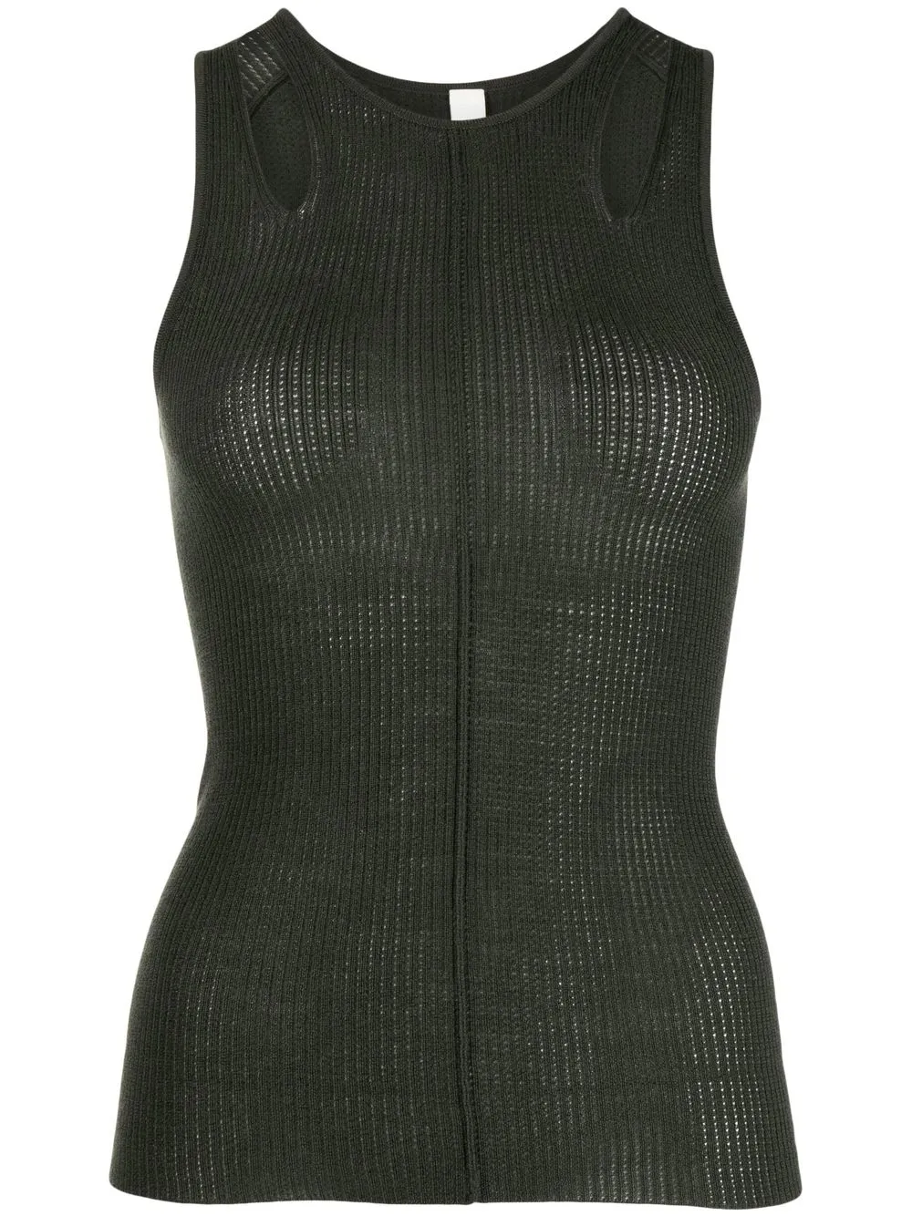 

Dion Lee Merino Pointelle ribbed tank top - Green