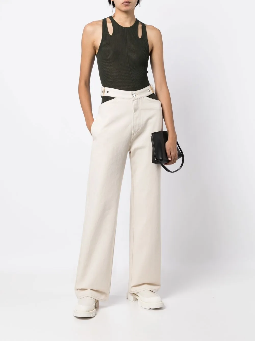 Dion Lee Geribbelde tanktop - Groen