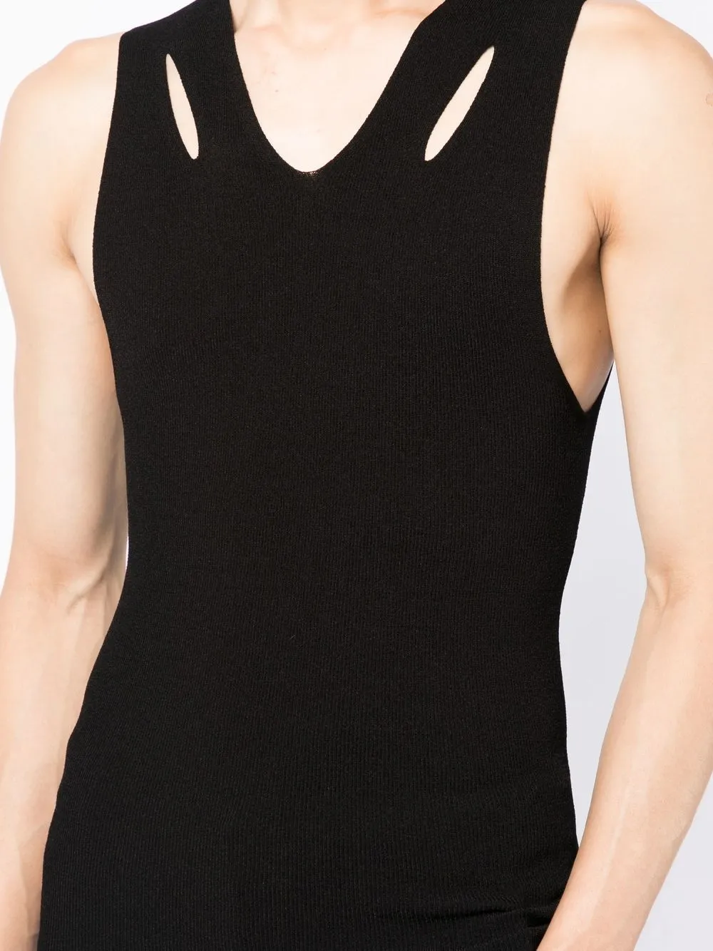 Dion Lee Ribbed Knit Cut Out Vest Black Farfetch