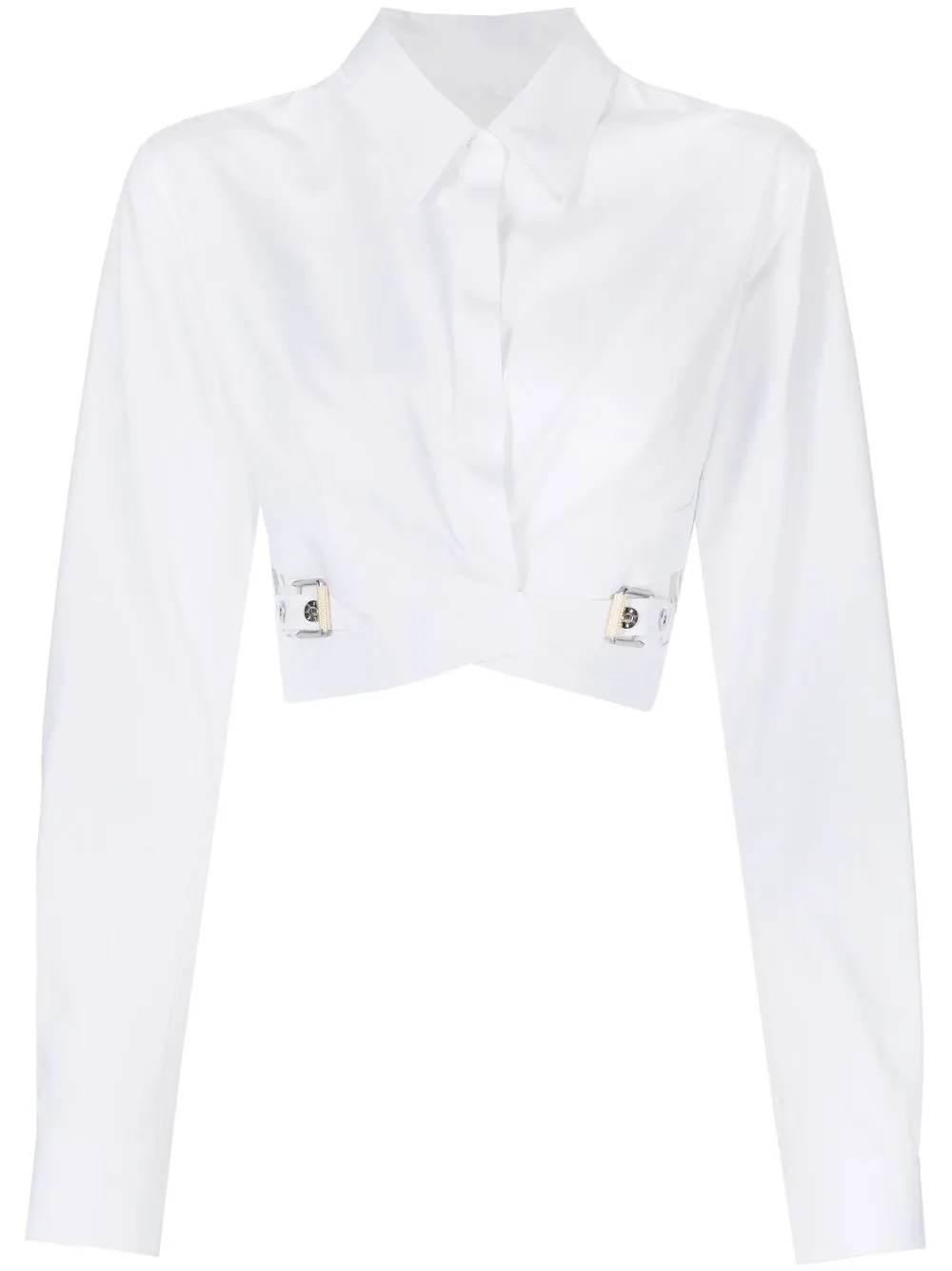 

Dion Lee camisa corta con detalle de hebilla - Blanco