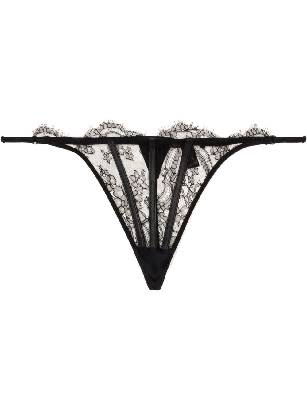 

Kiki de Montparnasse tanga de encaje floral - Negro