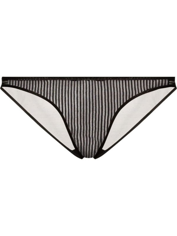 Kiki De Montparnasse Striped Lace Briefs - Farfetch