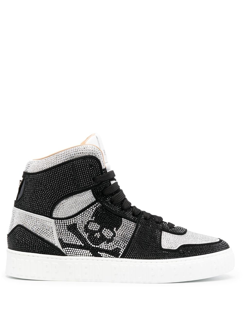 PHILIPP PLEIN CRYSTAL-EMBELLISHED HIGH-TOP SNEAKERS