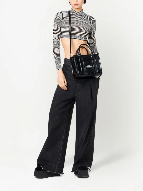 Marc Jacobs The Shiny Crinkle Small Tote Bag | Black | FARFETCH