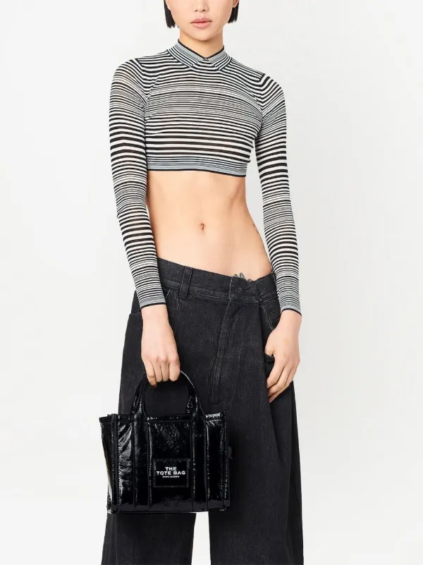Marc Jacobs The Shiny Crinkle Small Tote Bag | Black | FARFETCH