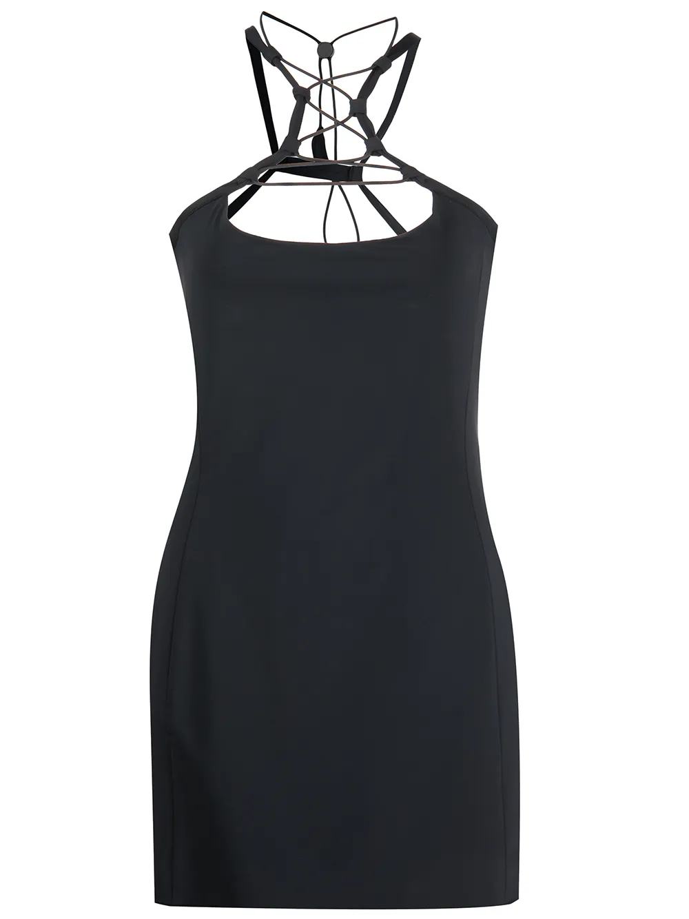 

Monse vestido midi con detalle de agujetas - Negro