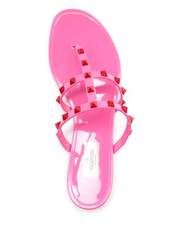 VALENTINO GARAVANI ロックスタッズフラットシューズ ピンク Valentino Garavani ロックスタッズ フラットシューズ | ピンク