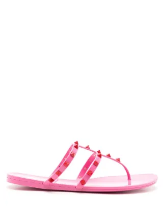 Valentino Garavani Rockstud Flat Sandals | Pink | FARFETCH