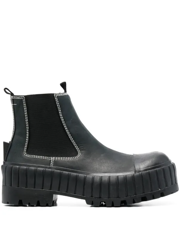 MM6 Maison Margiela Chunky contrast-stitching Ankle Boots - Farfetch