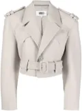 MM6 Maison Margiela cropped biker jacket - Grey