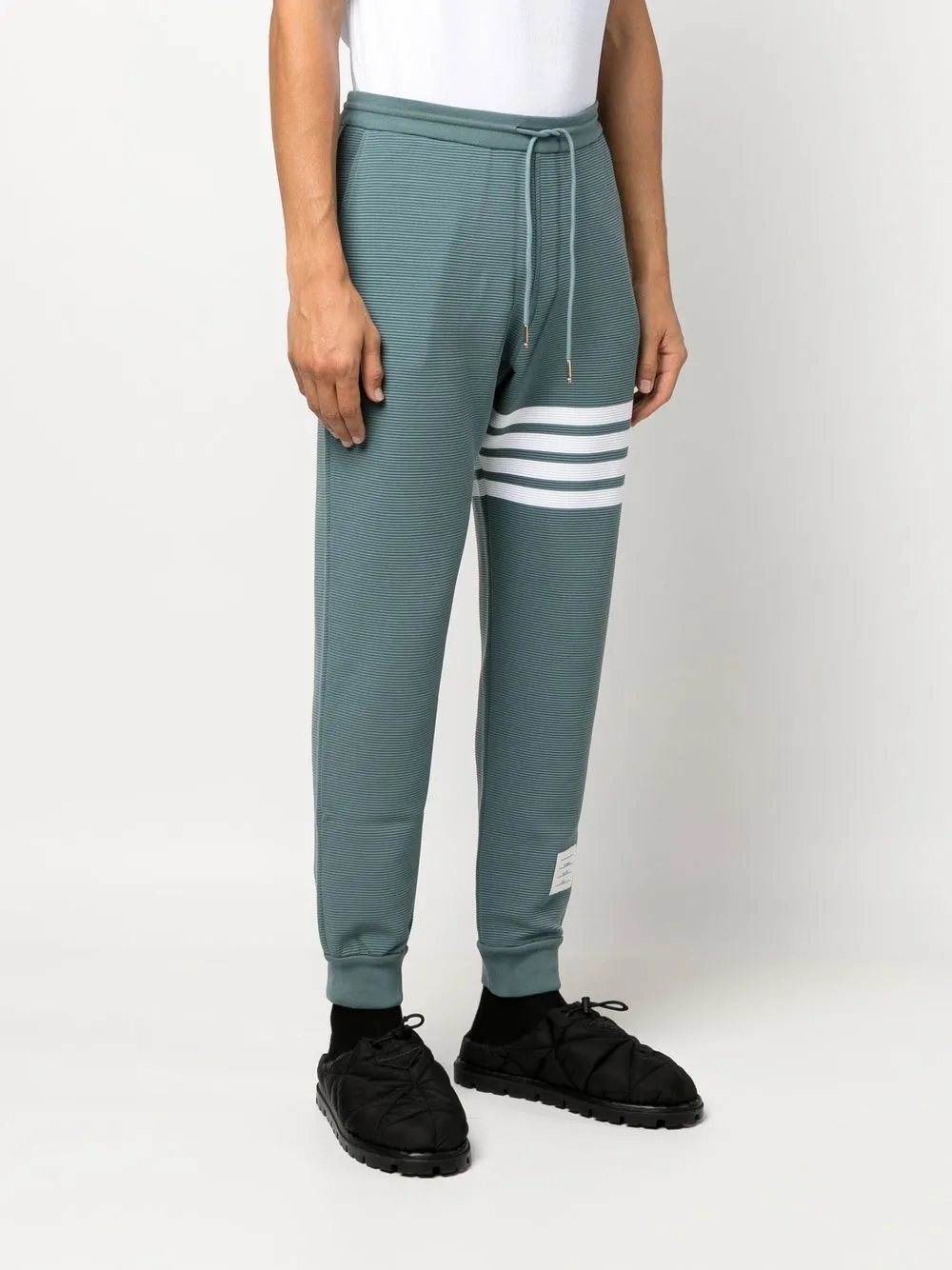 Thom Browne logopatch Ribbed Track Pants Farfetch