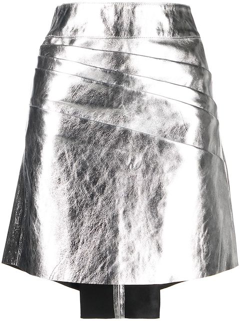 RtA Doris draped leather skirt