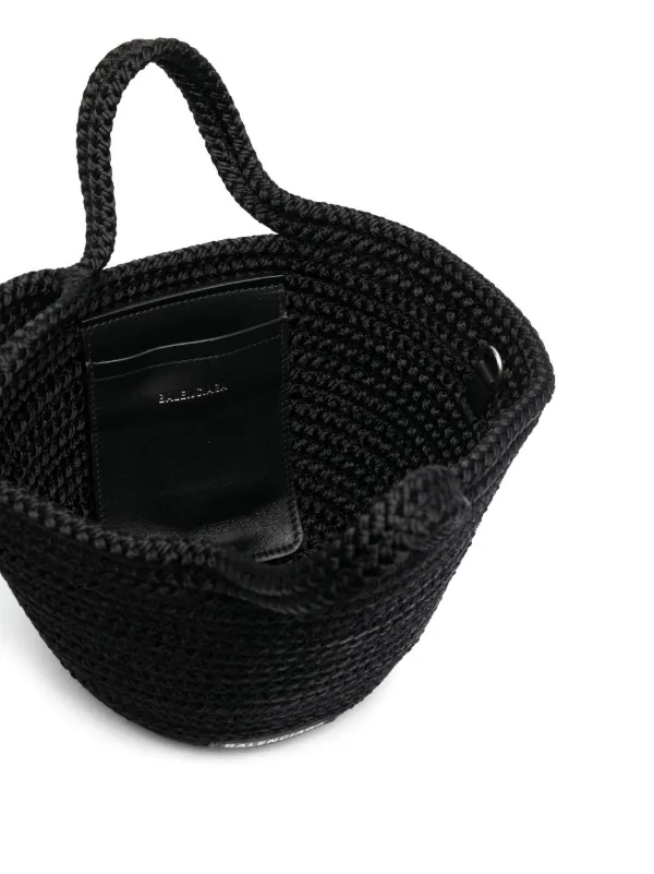 Women's Ibiza Small Basket With Strap in Black