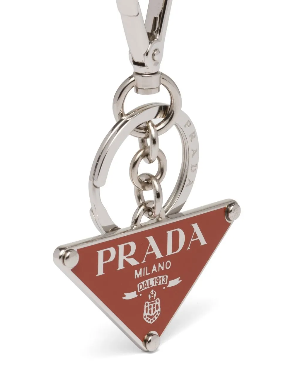 Prada trianglelogo Keyring Farfetch