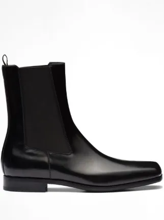 Prada Brushed Leather Chelsea Boots - Farfetch