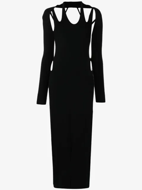 Dion Lee vestido midi tejido con aberturas