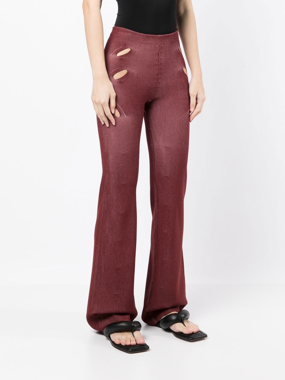 Shop Dion Lee Lock Slit-detail Trousers In Red