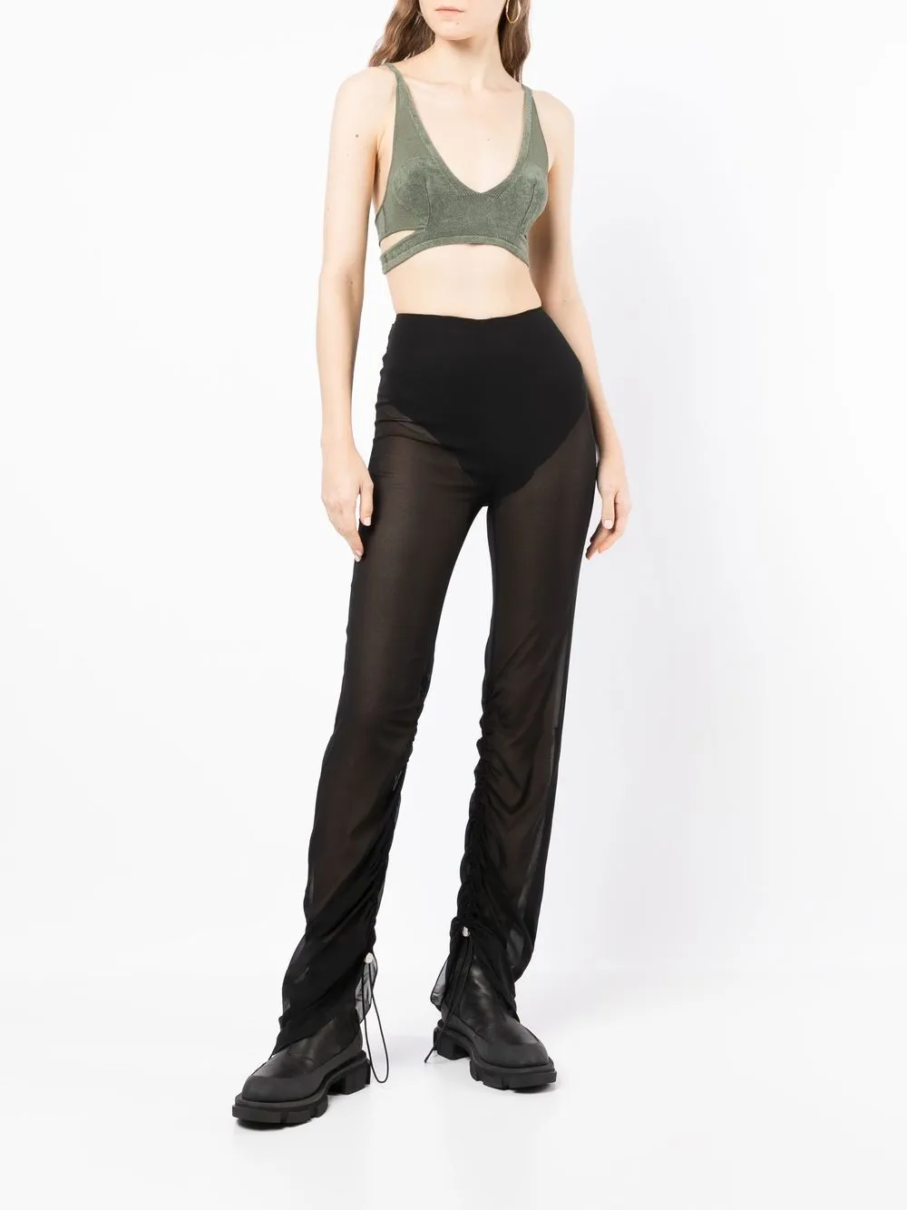 Dion Lee Bralette top - Groen