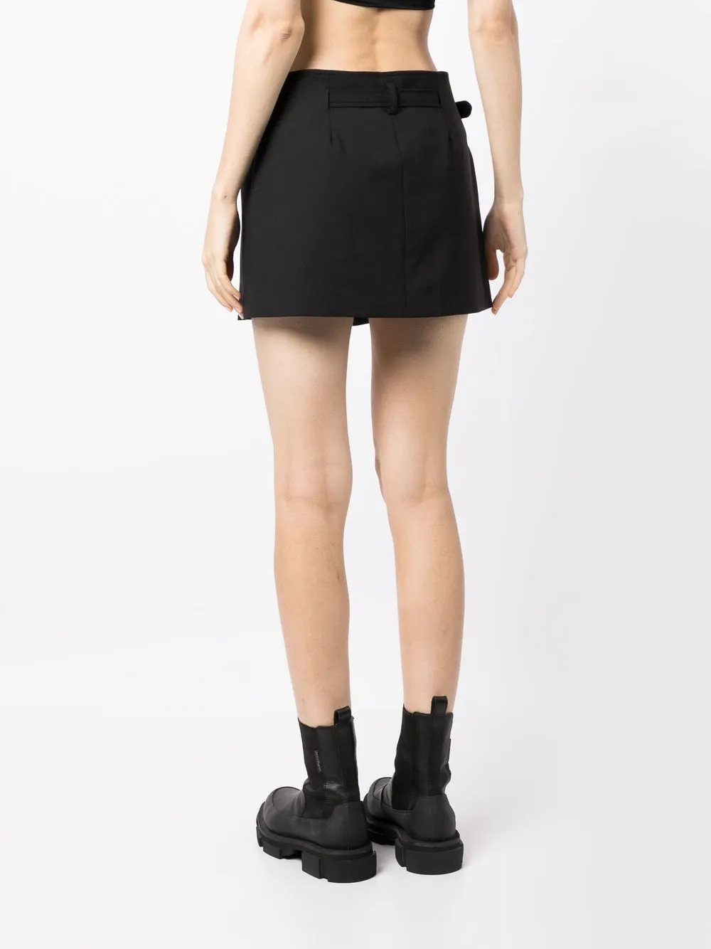 Shop Dion Lee Interlock A-line Mini Skirt In Black