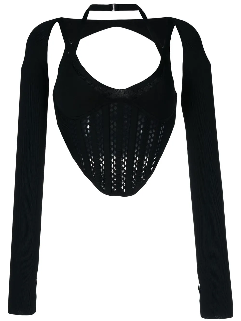 

Dion Lee top tipo corset con aberturas - Negro