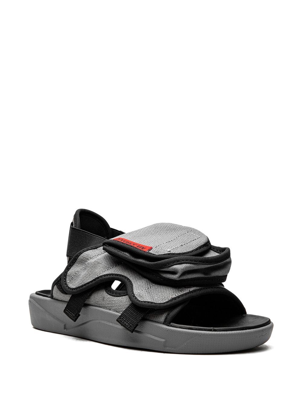 Shop Jordan Air   Ls "grey/black" Slides