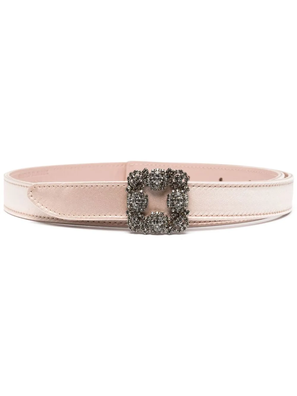 

Manolo Blahnik Hangisi crystal-embellished leather belt - Pink