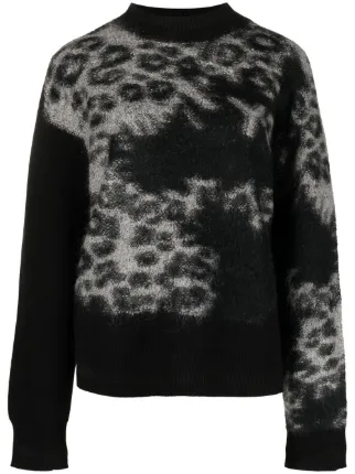 Animal print clearance crew neck sweater