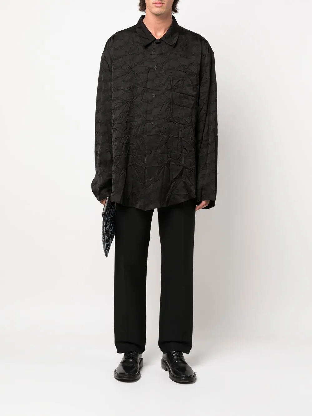 Balenciaga Overhemd met jacquard logo - Zwart