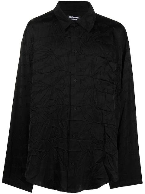 Balenciaga long-sleeve jacquard-logo shirt