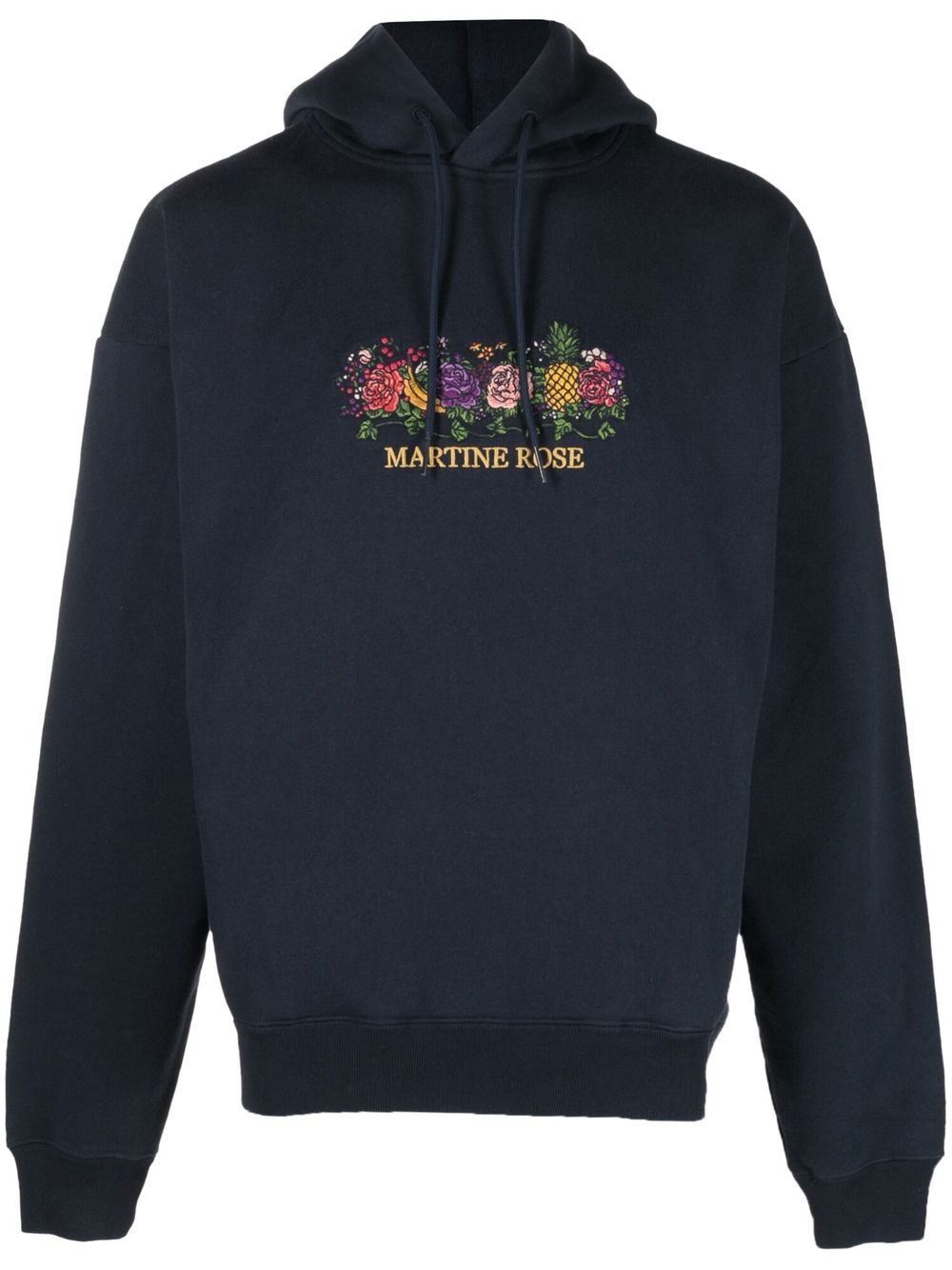 

Martine Rose logo-embroidered drawstring hoodie - Blue