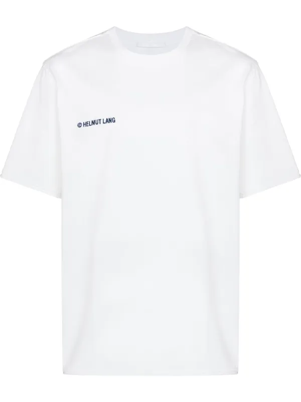 Helmut Lang Embroidered Logo raw-hem T 
