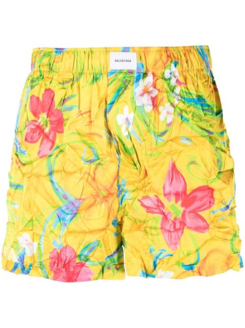 Balenciaga floral-print pajama shorts