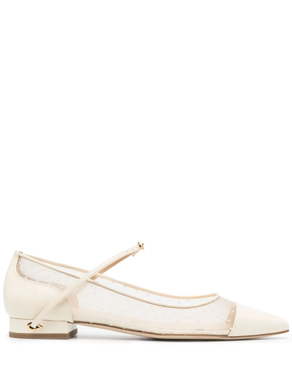 

Jennifer Chamandi mesh panelling low-heel pumps - White