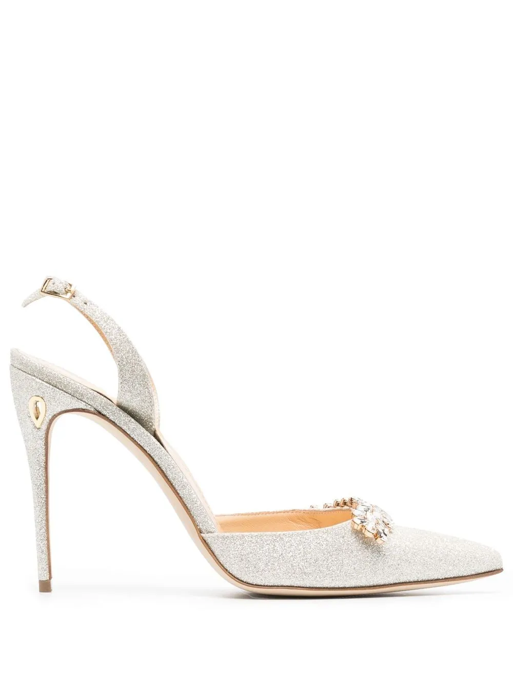 

Jennifer Chamandi Vittorio 105mm pointed pumps - Gold