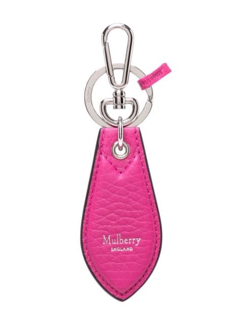 Mulberry logo-embossed teardrop keyring