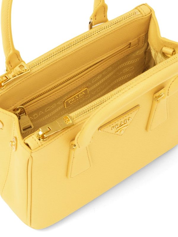 Prada - Micro Galleria Tote Bag - Women - Leather - Os - Yellow