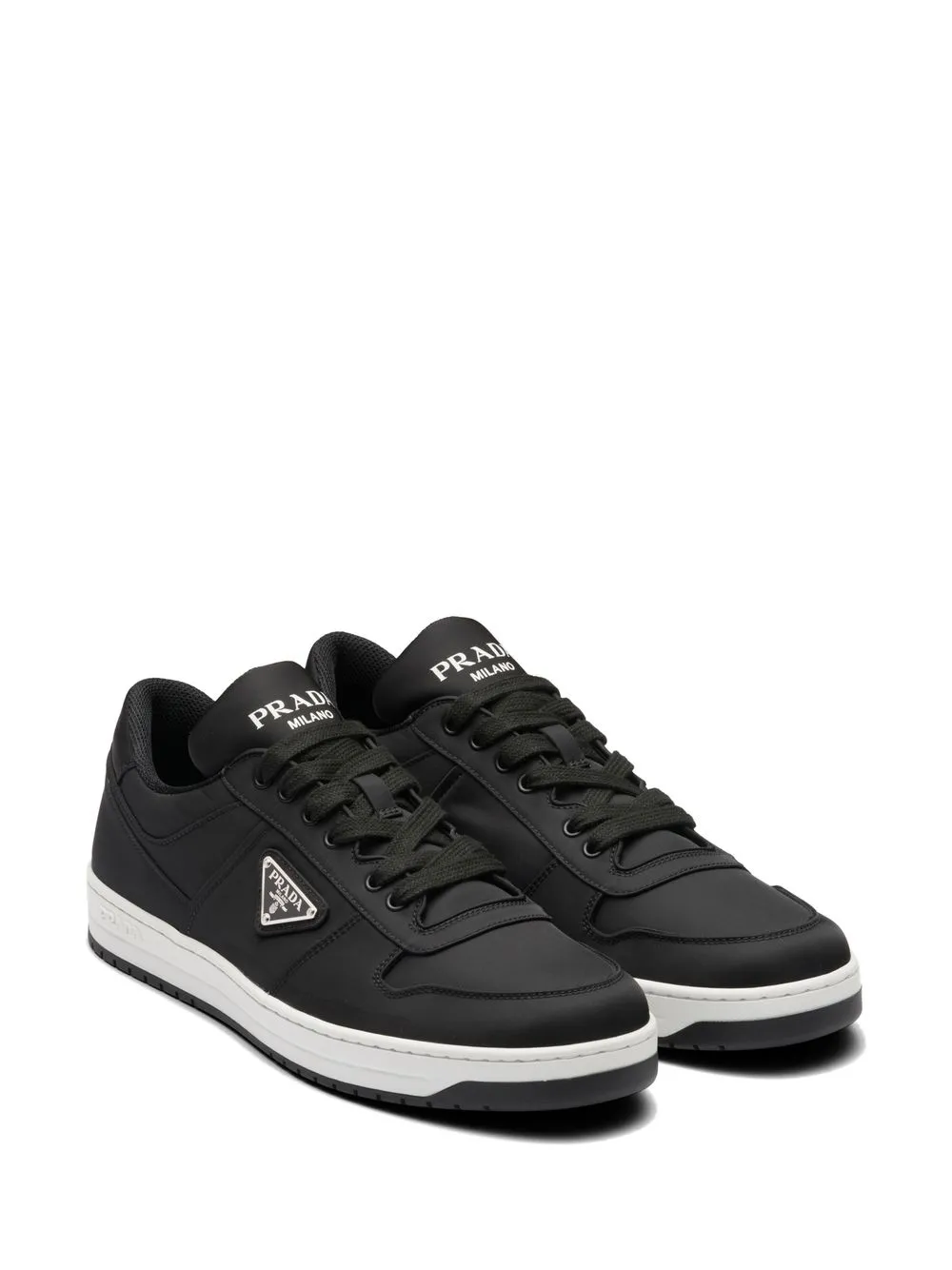 Shop Prada Re-nylon Low-top Sneakers In Schwarz