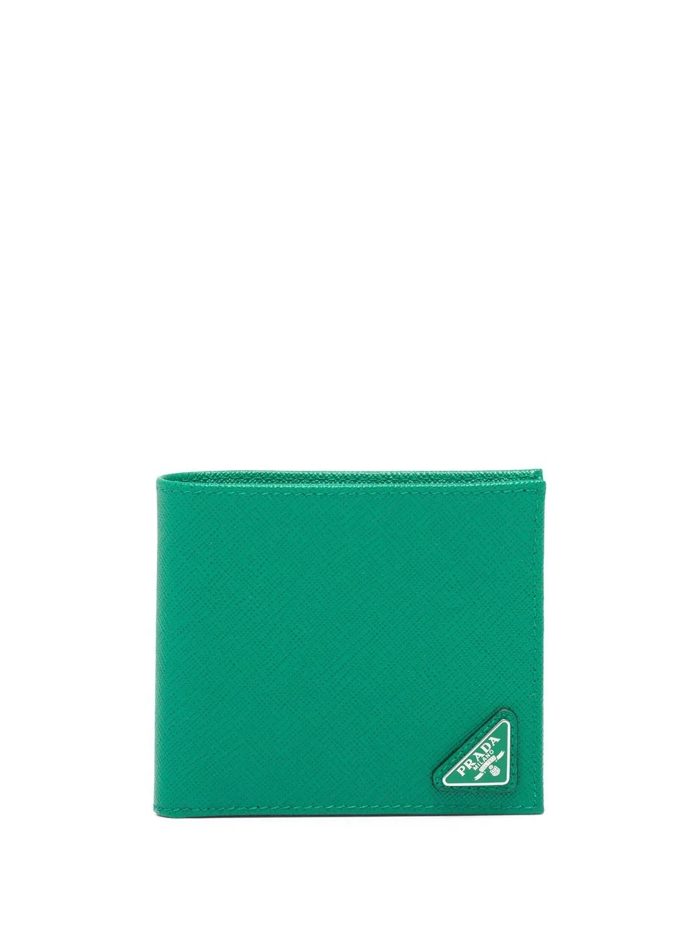 

Prada logo plaque bi-fold wallet - Green