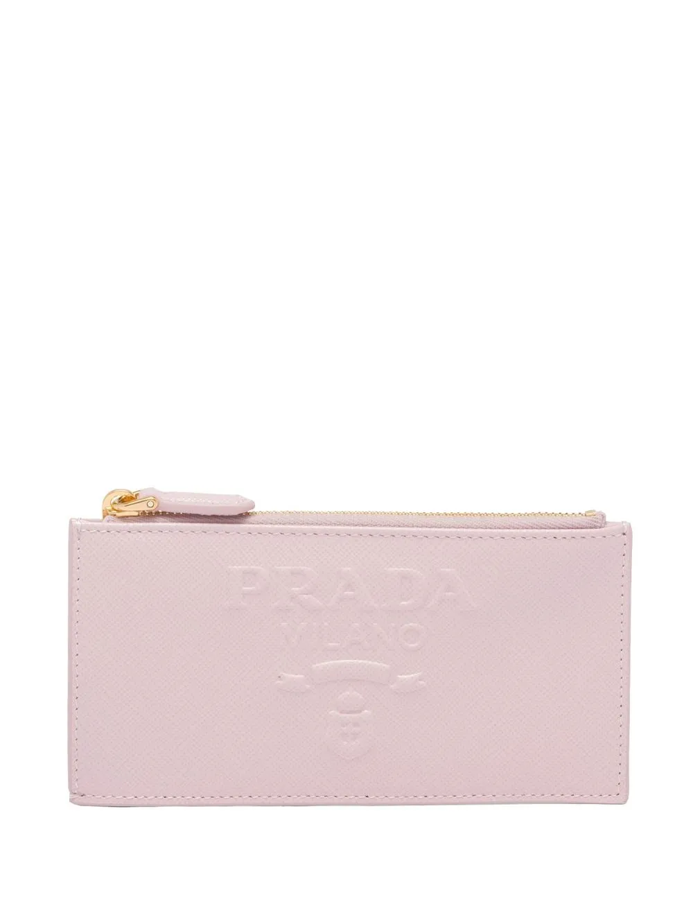 

Prada logo-embossed zipped cardholder - Pink